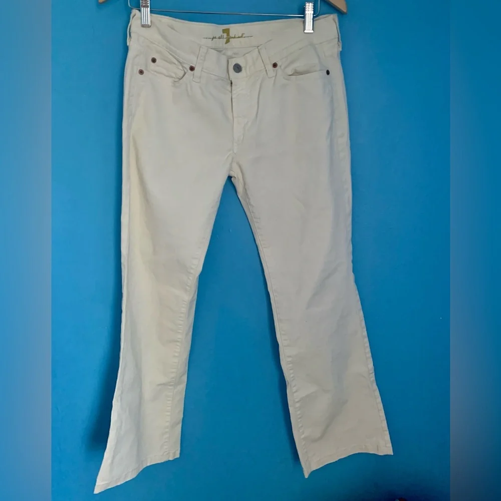 7 For All Mankind White Bootcut Jeans Size 30 - Picture 1 of 7